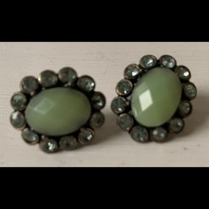 J Crew Green Statement Earrings